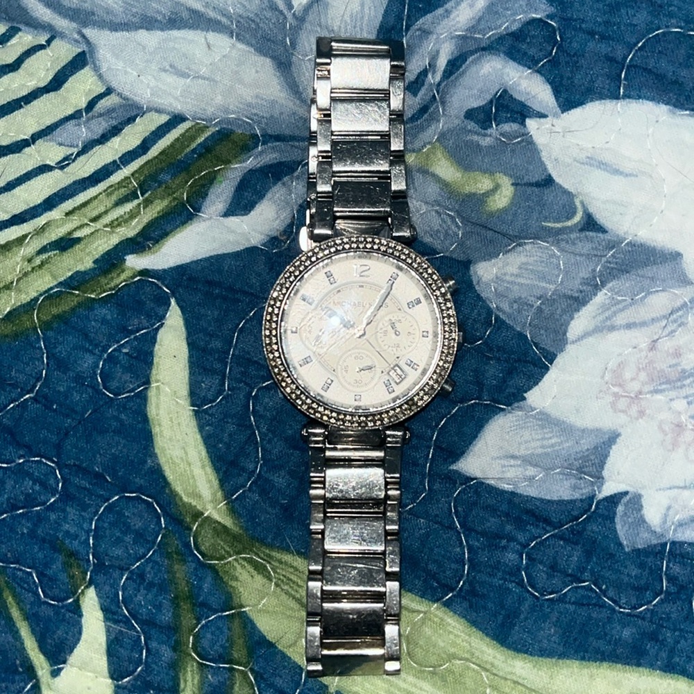 Michael Kors silver chronograph watch